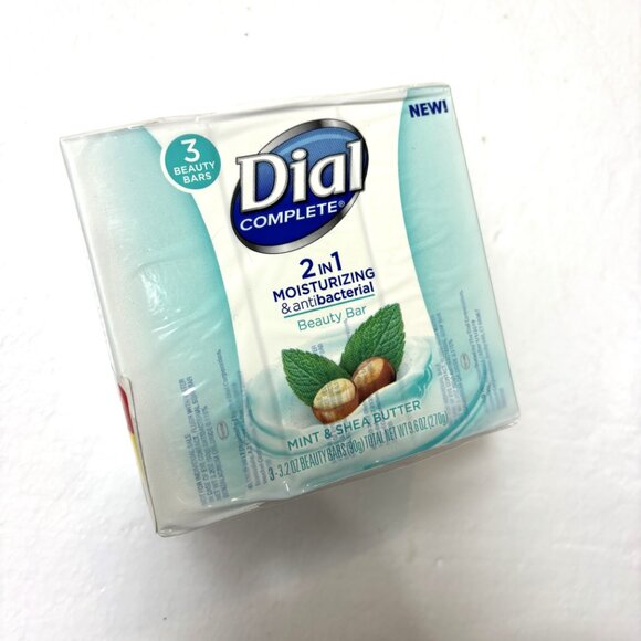 DIAL 2 in 1 moisturizing antibacterial mint shea butter - pkg of 3 bars soap NWT - Picture 7 of 7